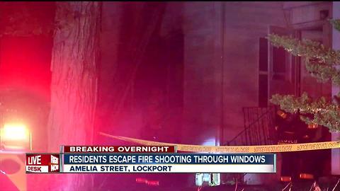 Residents escape fire shooting through windows in Lockport