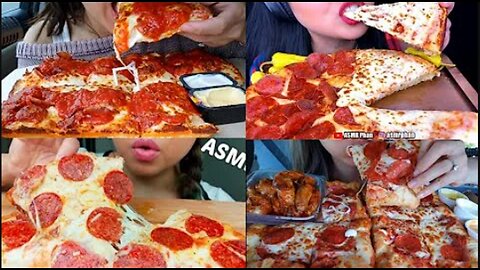 PEPPERONI & CHEESE PIZZA 🍕 compilation | asmr mukbang | pizza eating (asmr sounds) 🧀🍕