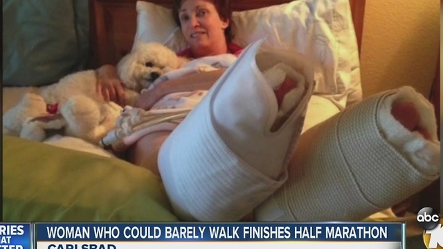 Woman who could barely walk finishes Carlsbad marathon