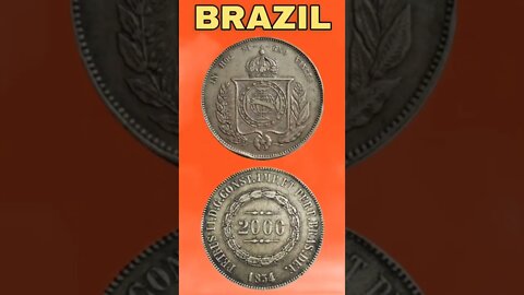 Brazil 2000 Reis 1854.#shorts #education #coinnotesz