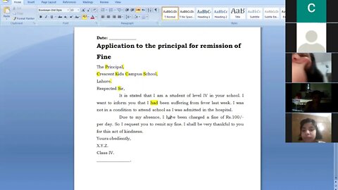 Class 4th English B Application 08 07 2020 Online