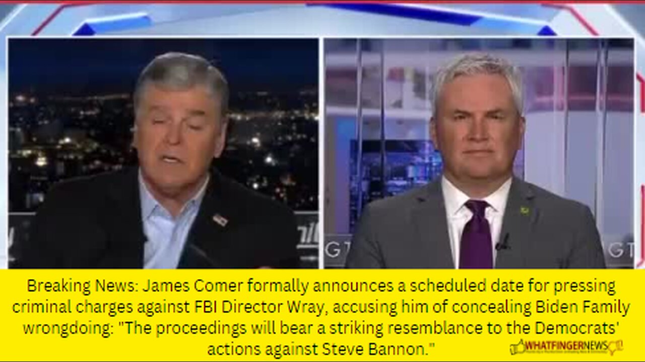 James Comer formally announces a scheduled date for pressing criminal charges