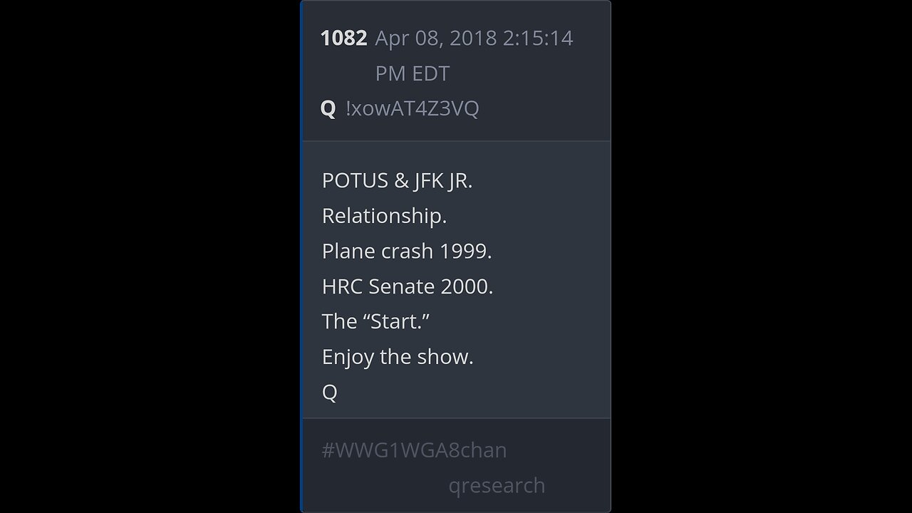 Q post #1082 The Son of the Storm.