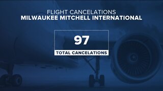 Dozens of flights canceled at Mitchell Airport