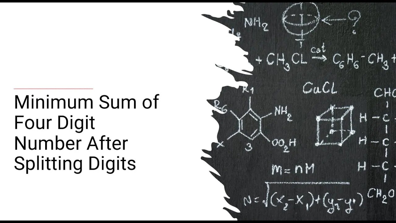 Leetcode 2160 Minimum Sum of Four Digit Number After Splitting Digits