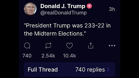 Trump 233 to 22 in midterm elections! Good job!