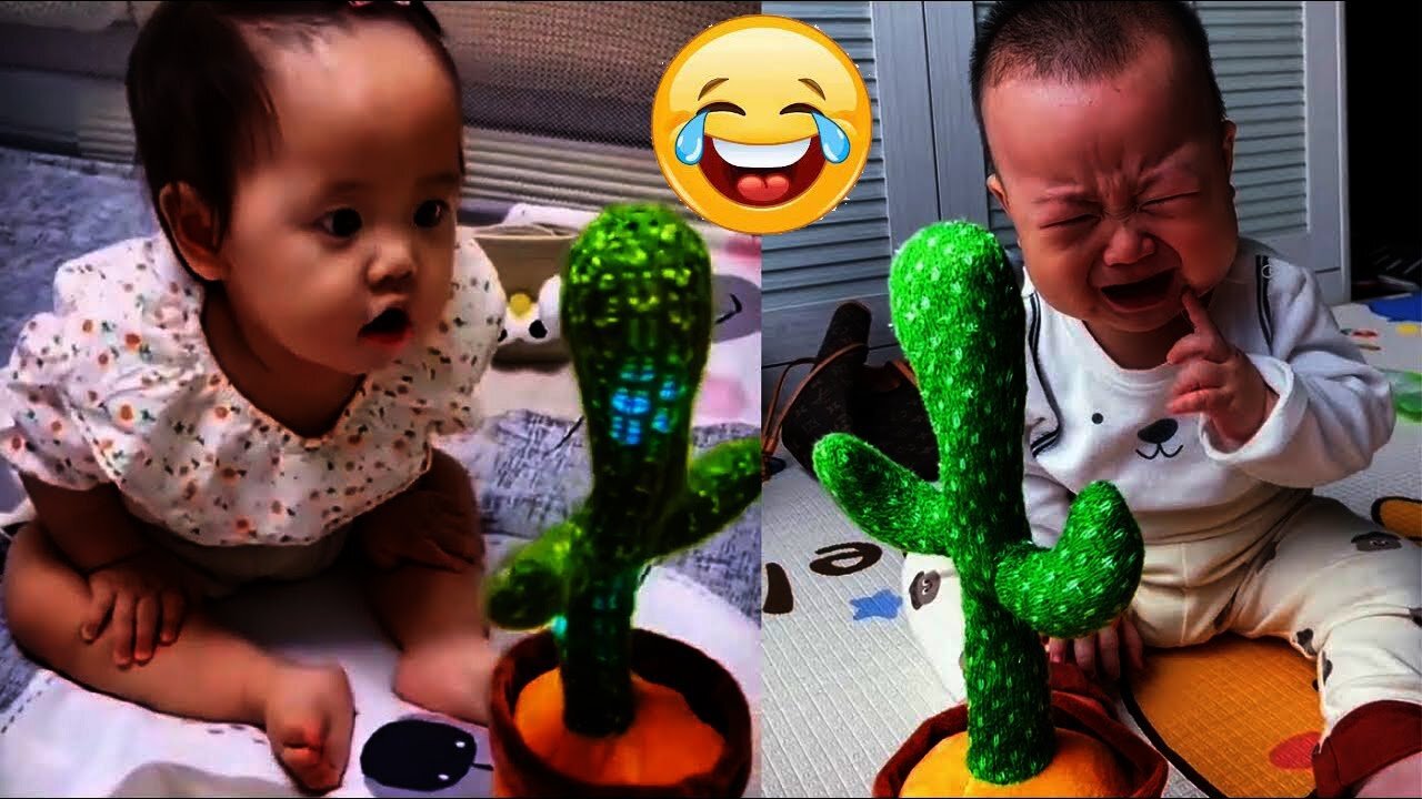 Cute Babies Playing with Dancing Cactus (Hilarious)Cute Baby Funny Videos