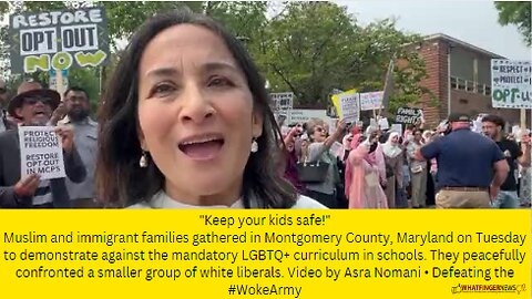 Muslim and immigrant families gathered in Montgomery County, Maryland on Tuesday to demonstrate