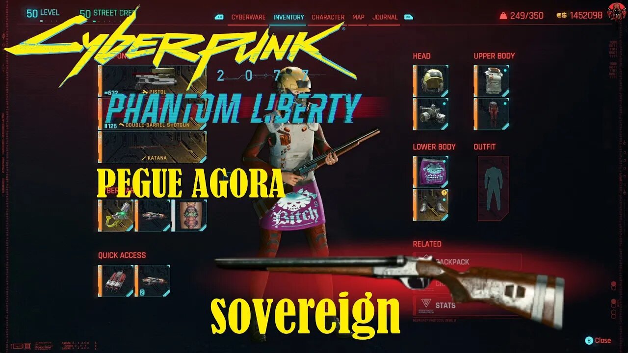 CYBERPUNK 2077; PHANTOM LIBERTY COMO PEGAR A ESCOPETA ICONICA SOVEREIGN