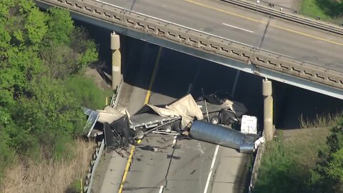 Semi rollover closes I-94 near Ann Arbor