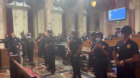 Far-left extremists have been threatening to shut down a Los Angeles city council meeting today