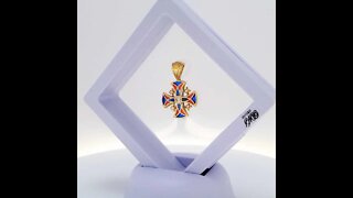 Storage Box Jerusalem Cross Necklace 3D Floating Frame Display Holder