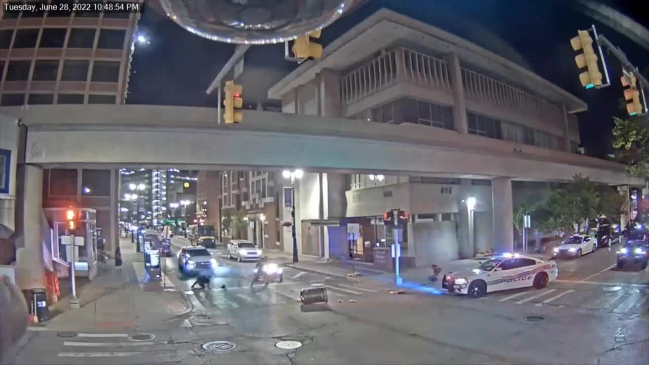 DPD officers struck by three-wheeled vehicle in downtown Detroit