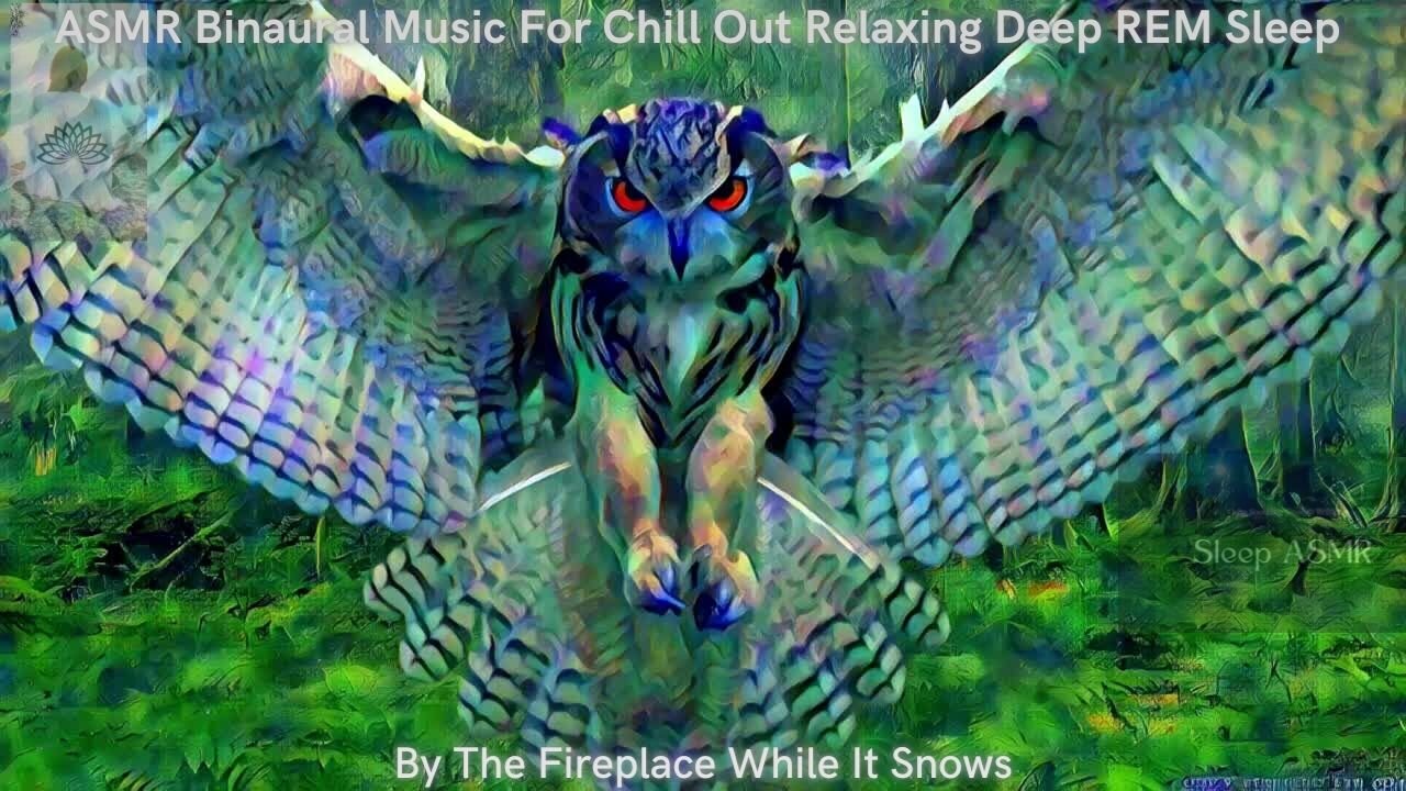 ASMR Binaural Music For Chill Out Relaxing Deep REM Sleep By The Fireplace While It Snows