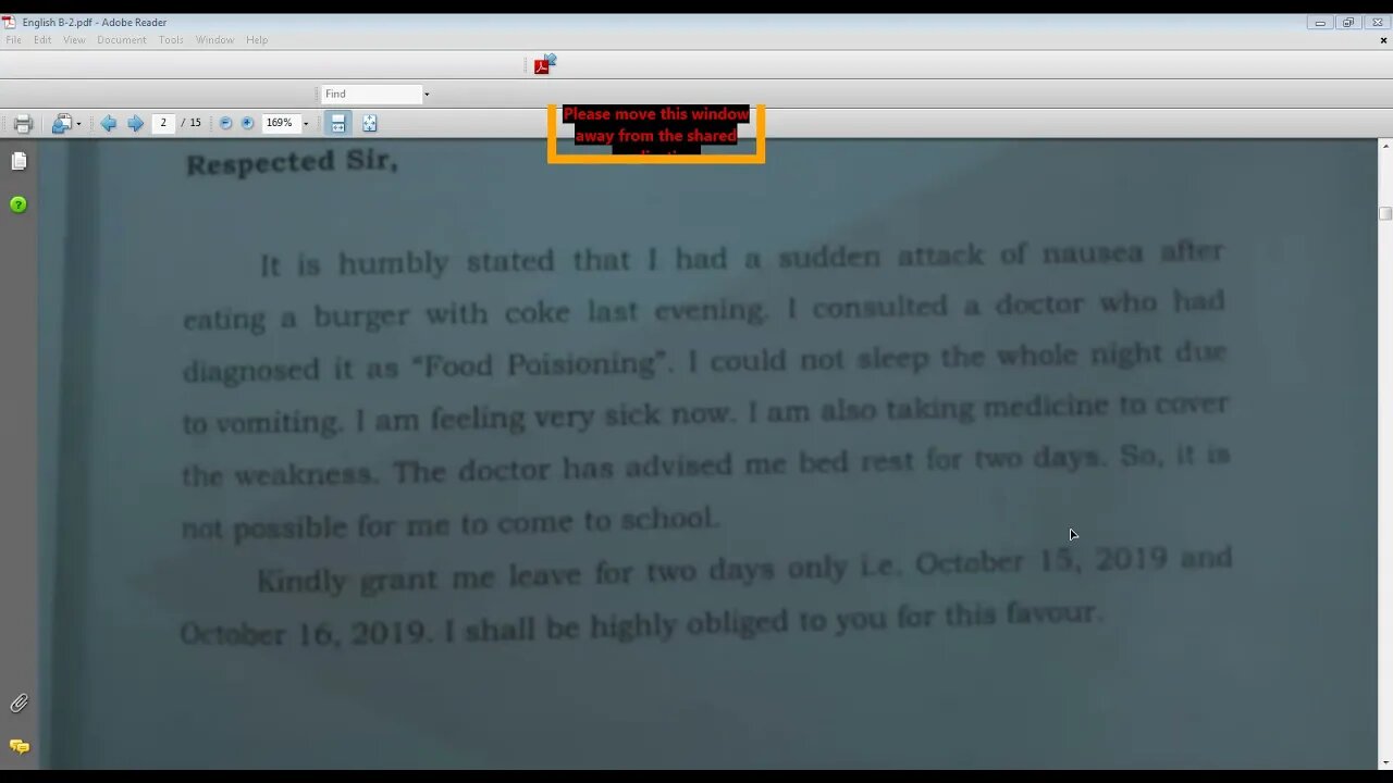 English B Class vi 13 April,2021