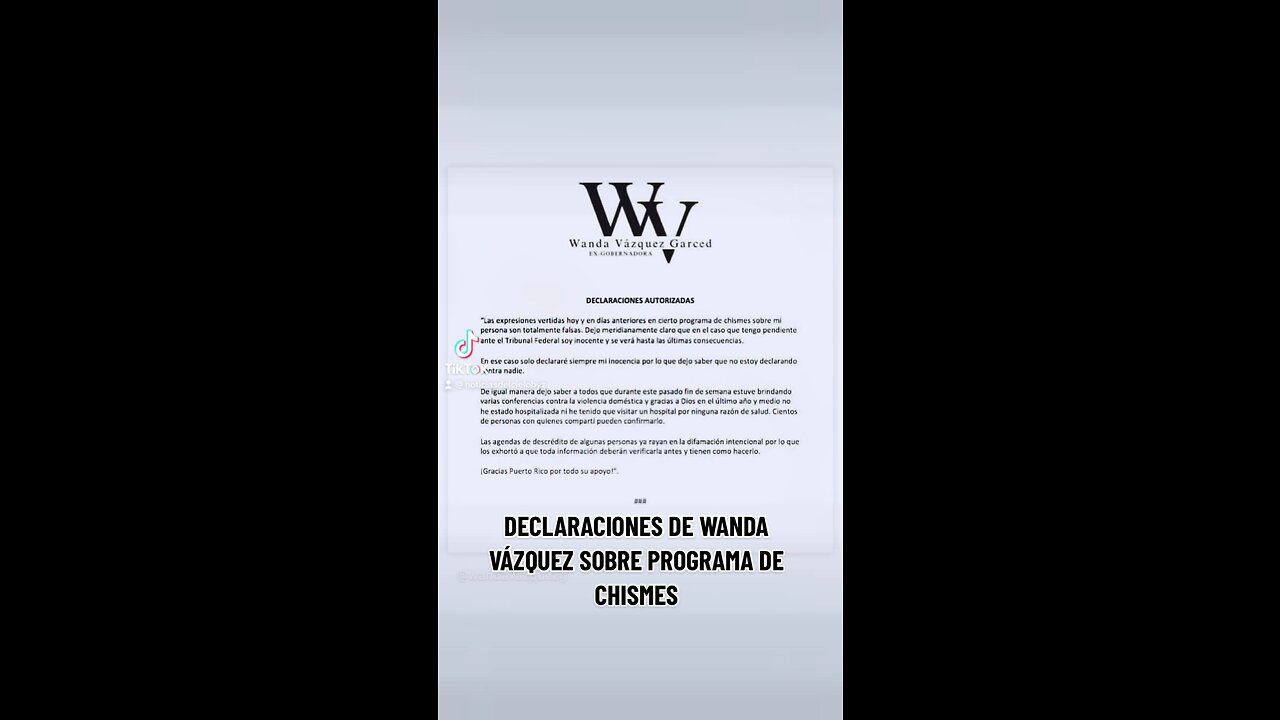 WANDA VAZQUEZ DESMIENTE A PROGRAMA DE CHISMES