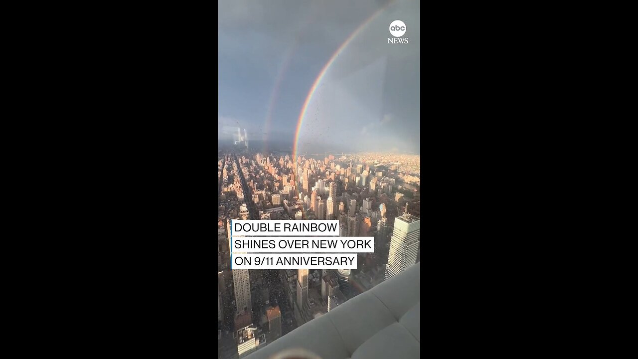 HOPE OVER HATE: A double rainbow graced the sky over New York City on the 22nd anniversary