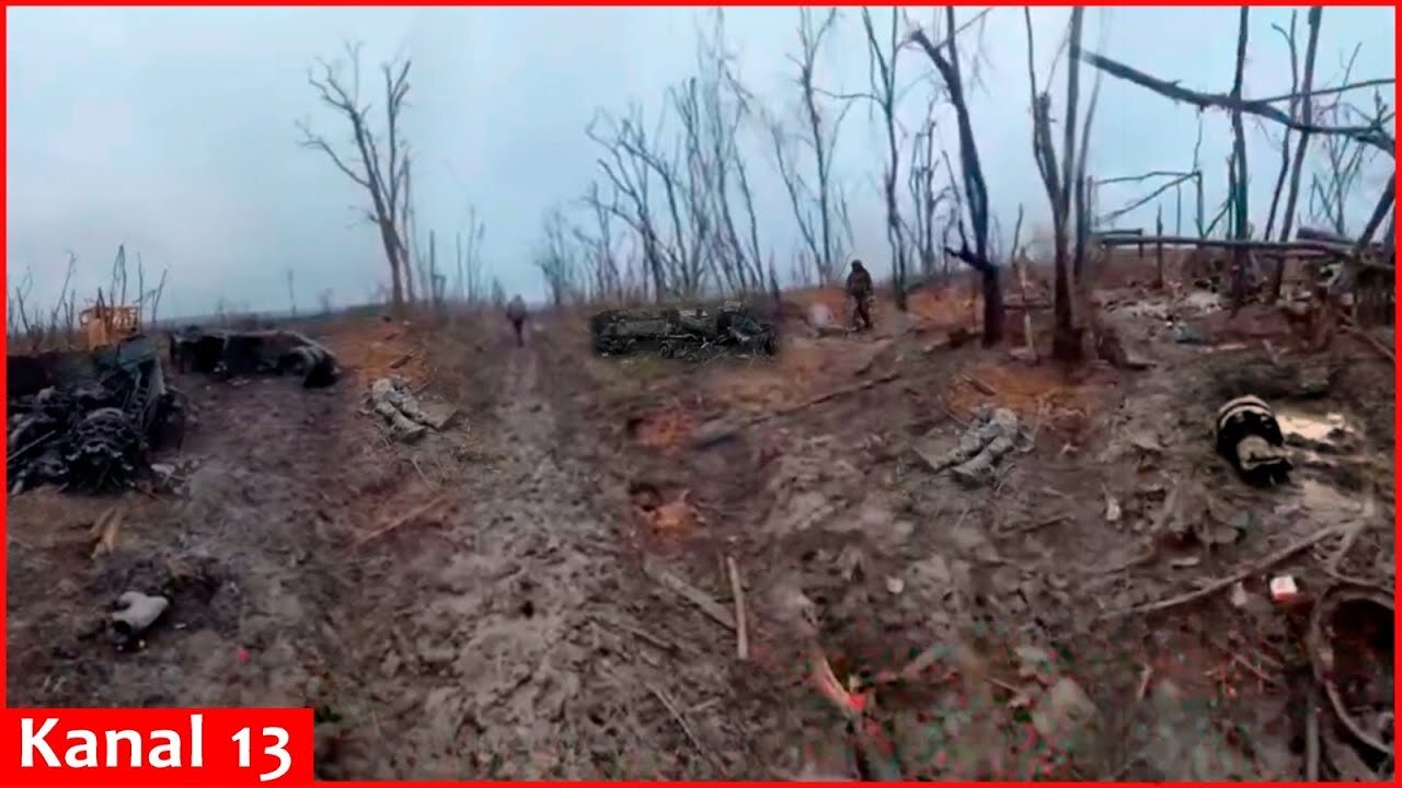 "The soldiers’ c*rpses are in mud" - Footage of abandoned Russian position