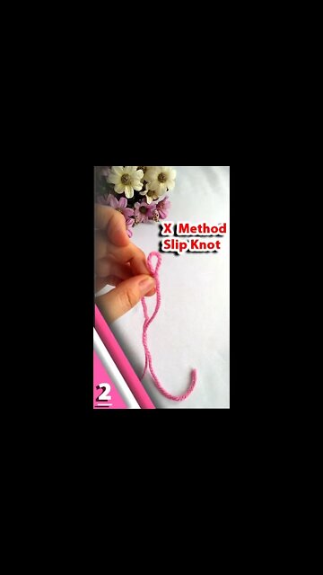 How To Make X Method Slip Knot - Crochet Stitches Part 2 #shorts