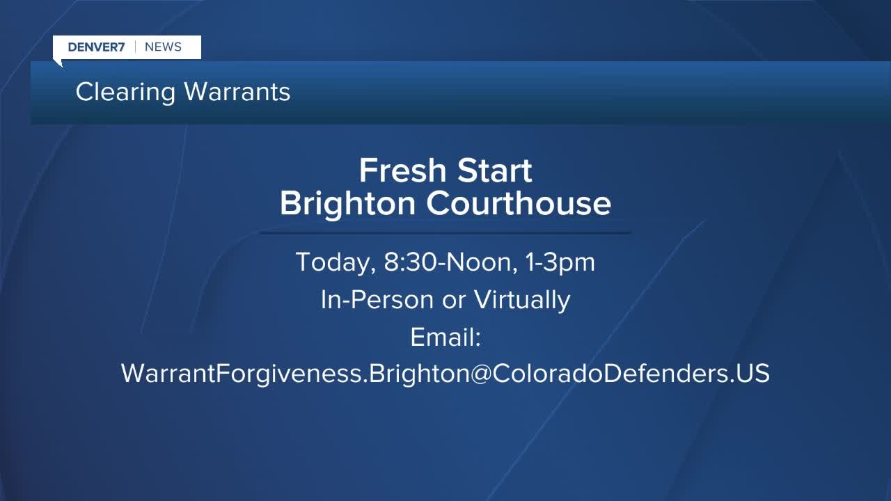 Adams/Broomfield DA's Fresh Start today can help you clear arrest warrant