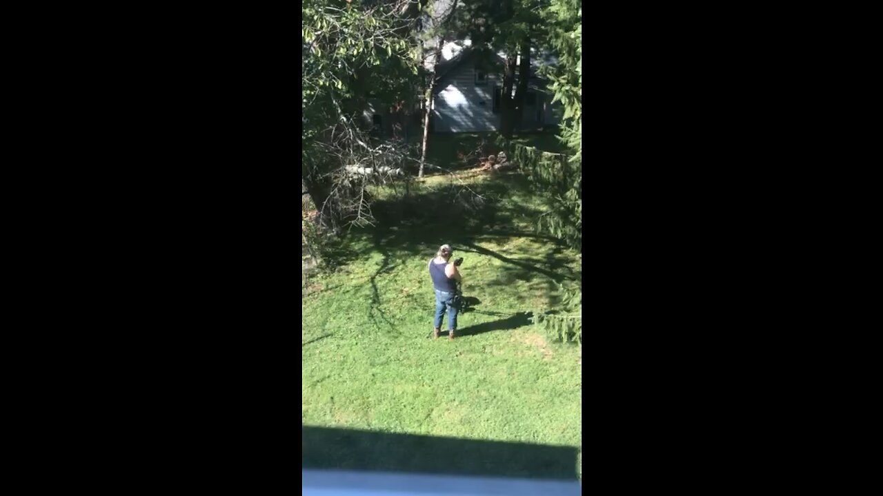 Dan cutting grass