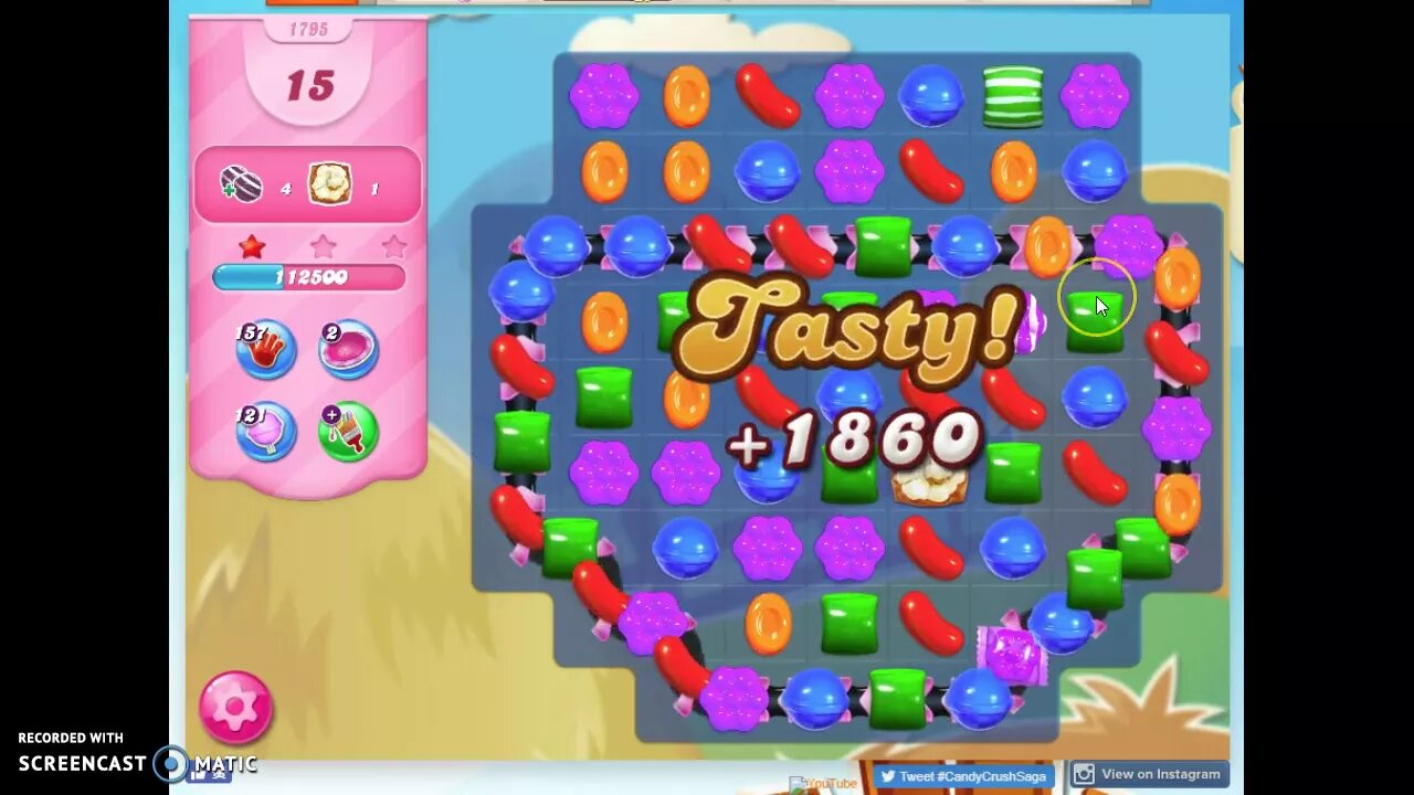 Candy Crush Level 1795 Audio Talkthrough, 1 Star 0 Boosters