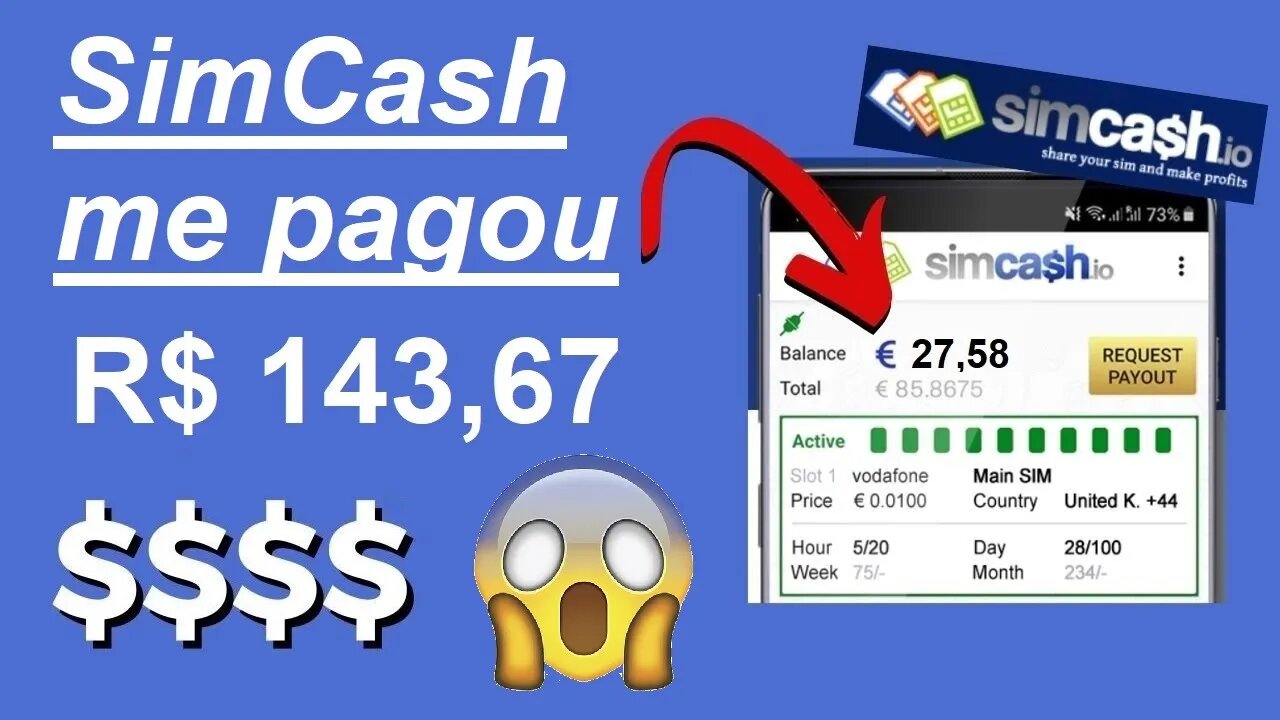 💥SimCash💥Recebi R$ 143,67 💥 Ganhe EUROS com SEU SMS💥