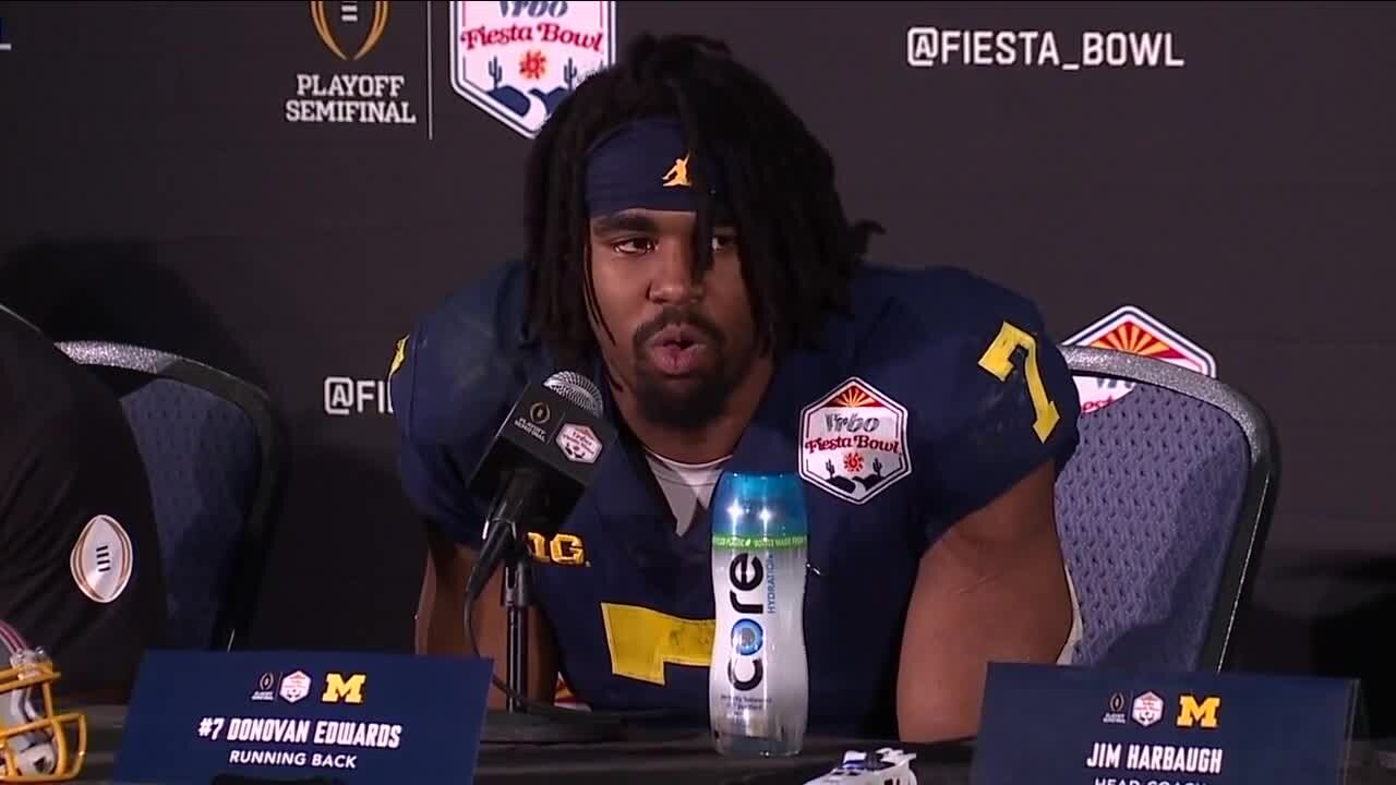 Donovan Edwards, Jim Harbaugh react to Michigan's loss to TCU in College Football Playoff