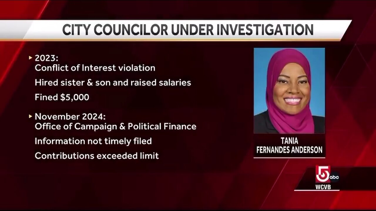 Boston City Councilor Tania Fernandes Anderson arrested for public corruption.