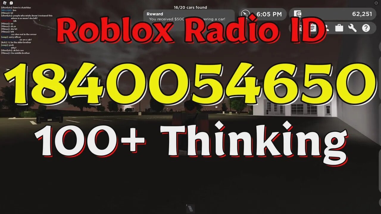 Thinking Roblox Radio Codes/IDs