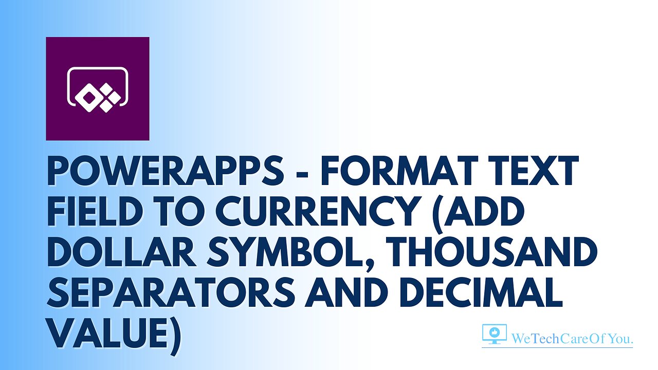 PowerApps - format text field to currency (add dollar symbol, thousand separators and decimal value)