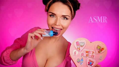 ASMR | Sweet Pop Mix Candy Mukbang 🍭 [a variety of lollipop eating sounds] 💖Valentine’s Edition