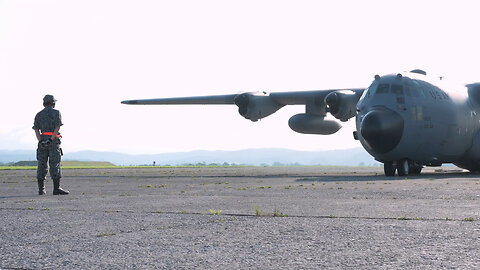 Yakumo Sub Base C-130 cargo unload