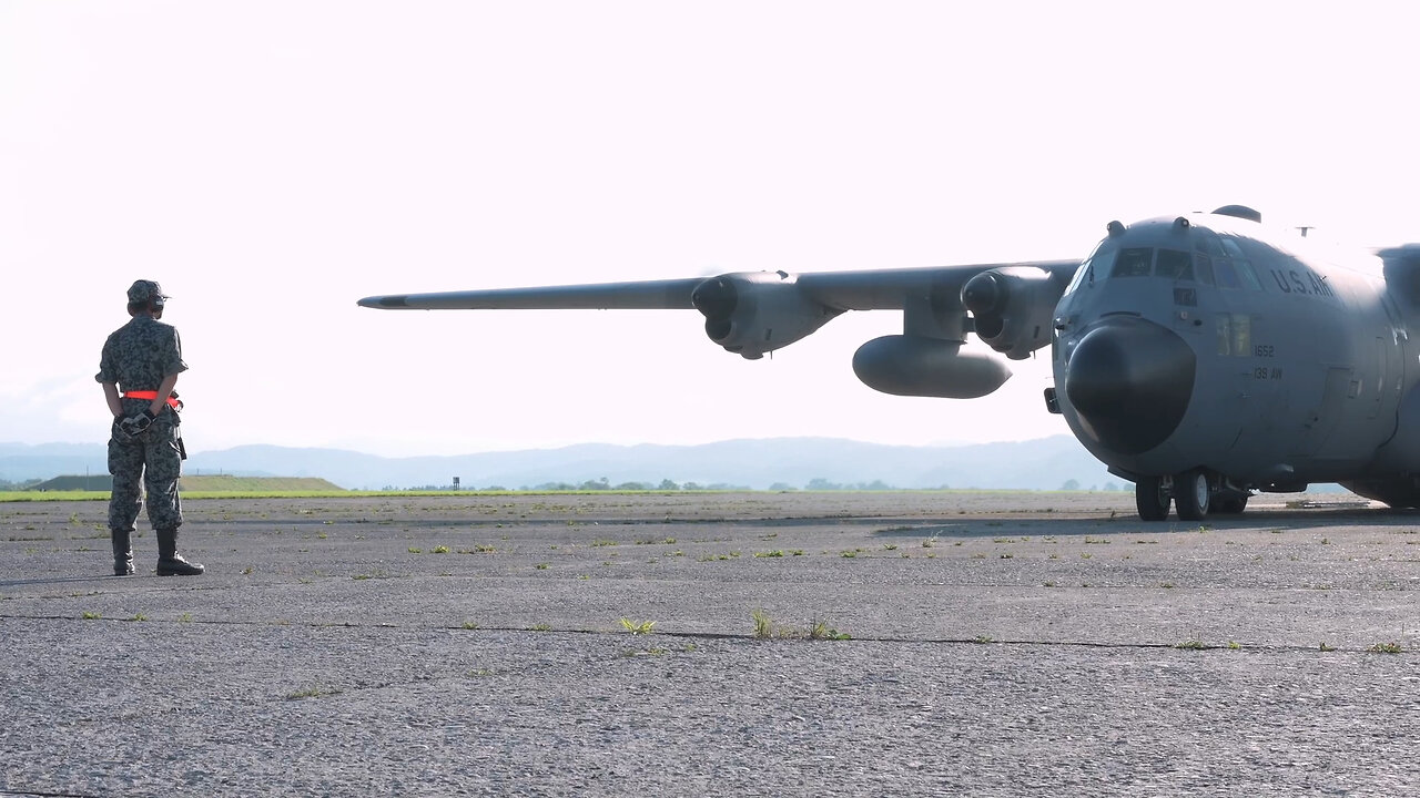 Yakumo Sub Base C-130 cargo unload