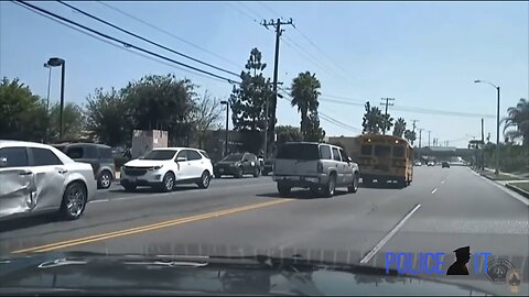 Police Chase Suspect Shoots At School Bus and Police