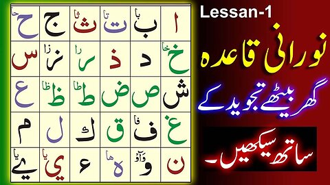 Arabic for kids-alphabet | Alif Baa Taa | Noorania Qaida lesson 01 | Arabic Alphabet