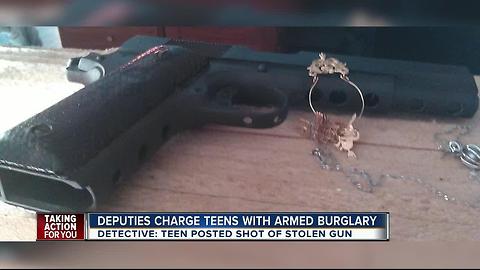 Deputies charge teens with armed burglary after bragging about it online