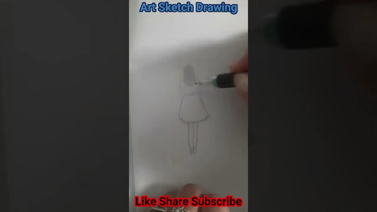 How to Draw a Girl with Umbrella Sketch Step by Step Shorts-2 #shortsvideos #girlwithumbrella