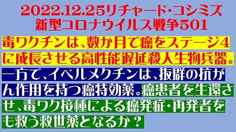 2022.12.２５リチャード・コシミズ 新型コロナウイルス戦争５０１