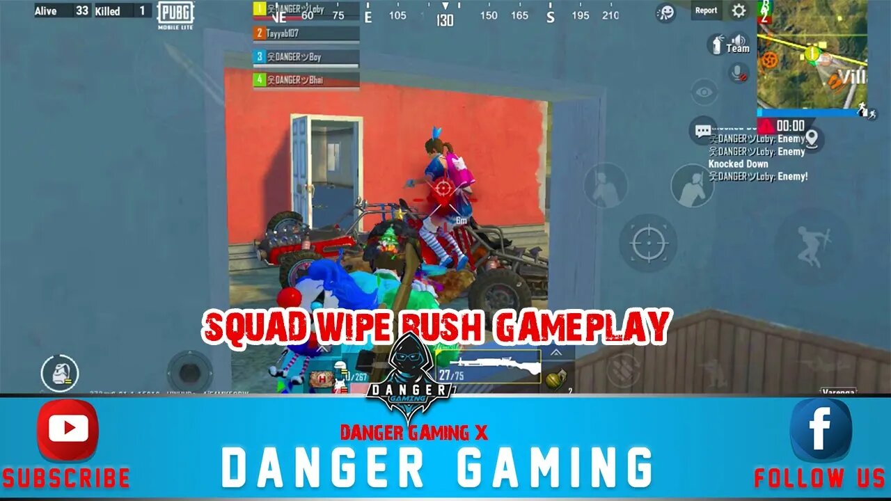 PUBG MOBILE LITE || SQUAD WIPE RUSH GAMEPLAY || DANGERGAMINGYT