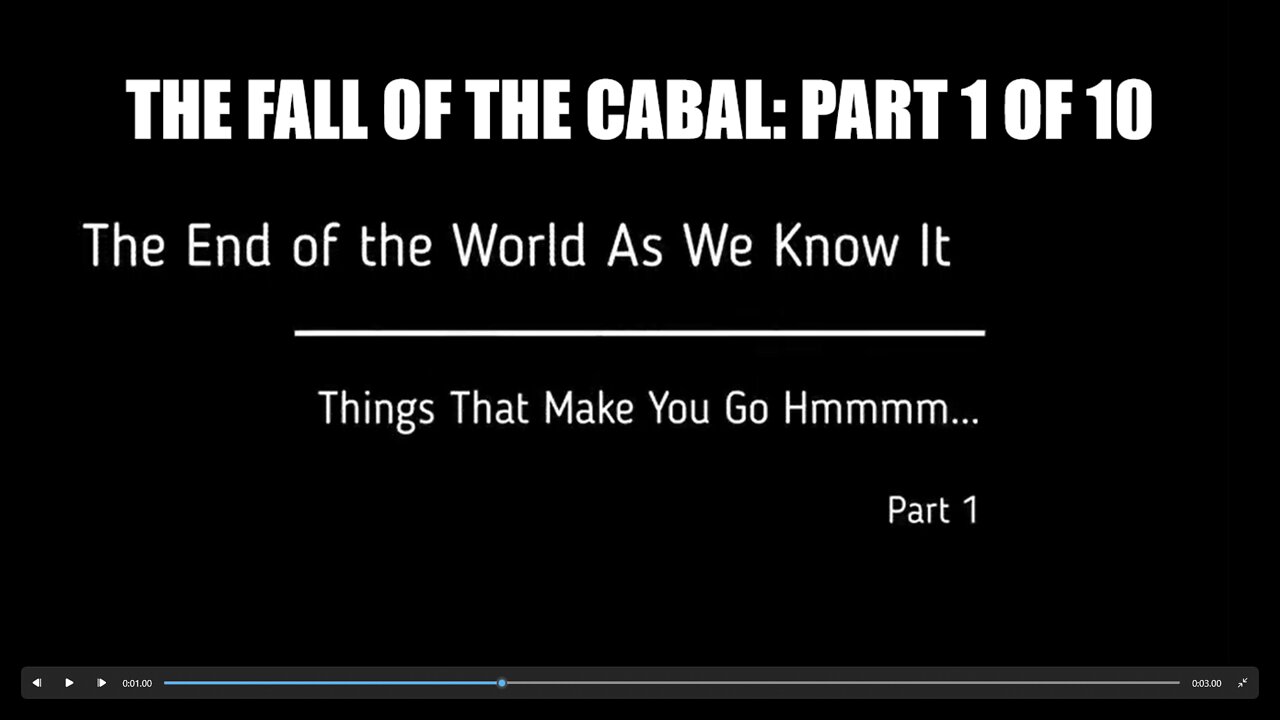 PART 1 OF A 10-PARTS SERIES ABOUT THE FALL OF THE CABAL BY JANET OSSEBAARD