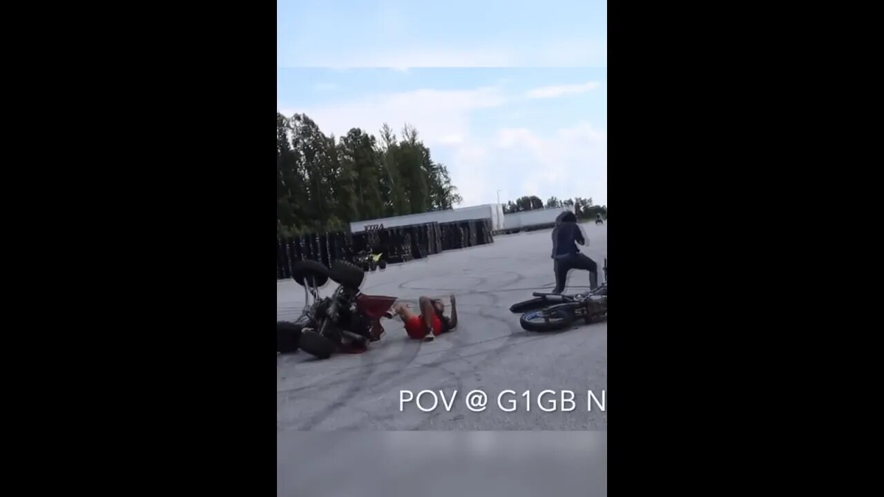 QUAD COLLIDES WITH A DIRT BIKE...