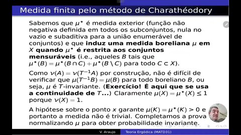 Teoria Ergódica: Prova do Teorema de Existência de Prob. Inv. em espaços separáveis e completos