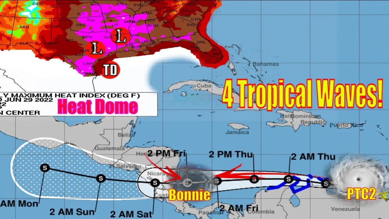 Latest Official Tropical Forecast, Invest 95l Update, PTC2 & Heat Dome Coming! - The WeatherMan Plus