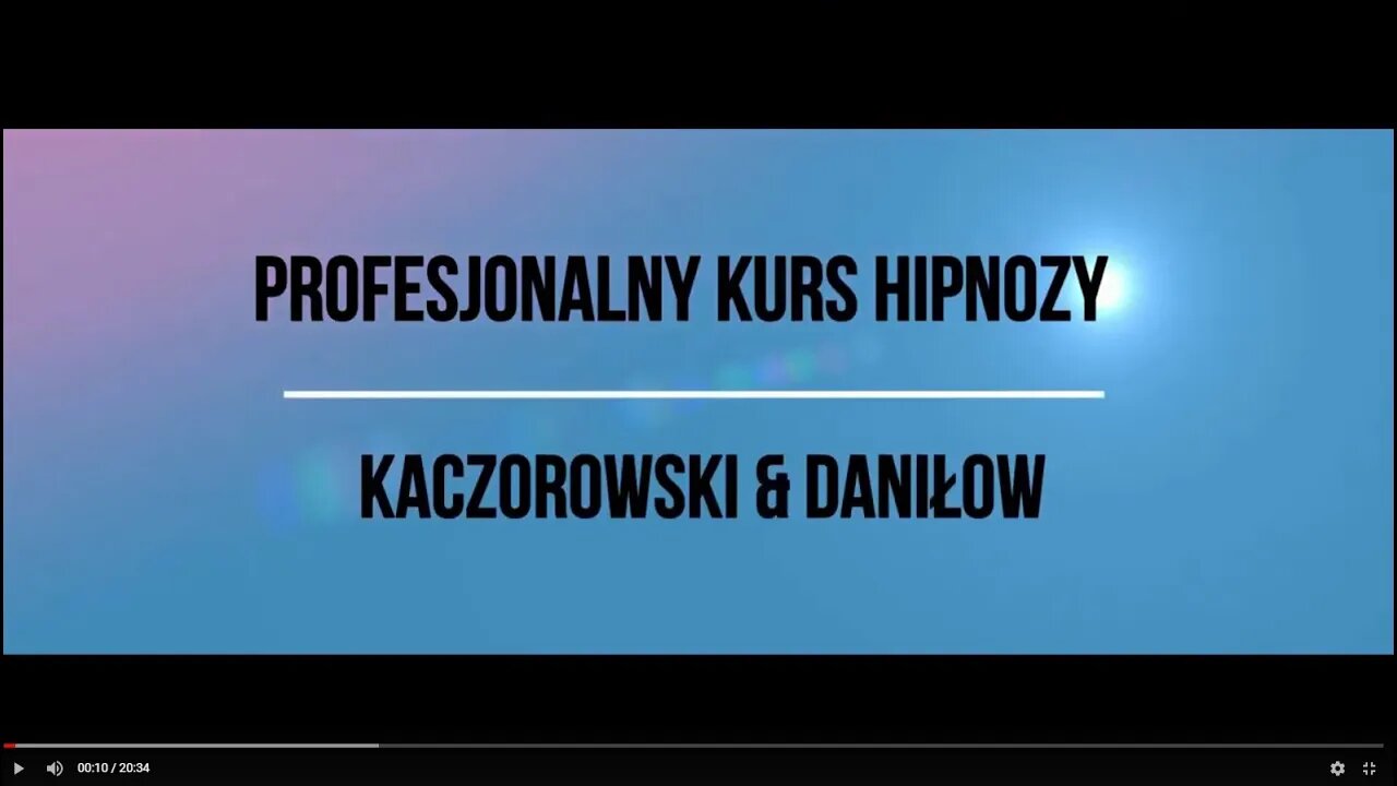 PROFESJOLANY KURS HIPNOZY , HIPNOTERAPII DLA KAŻDEGO - 22,23,24 MARZEC 2019 GENIUSZ HIPNOZY©TV IMAGO