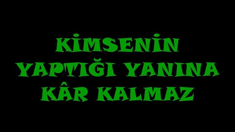 KİMSENİN YAPTIĞI YANINA KÂR KALMAZ