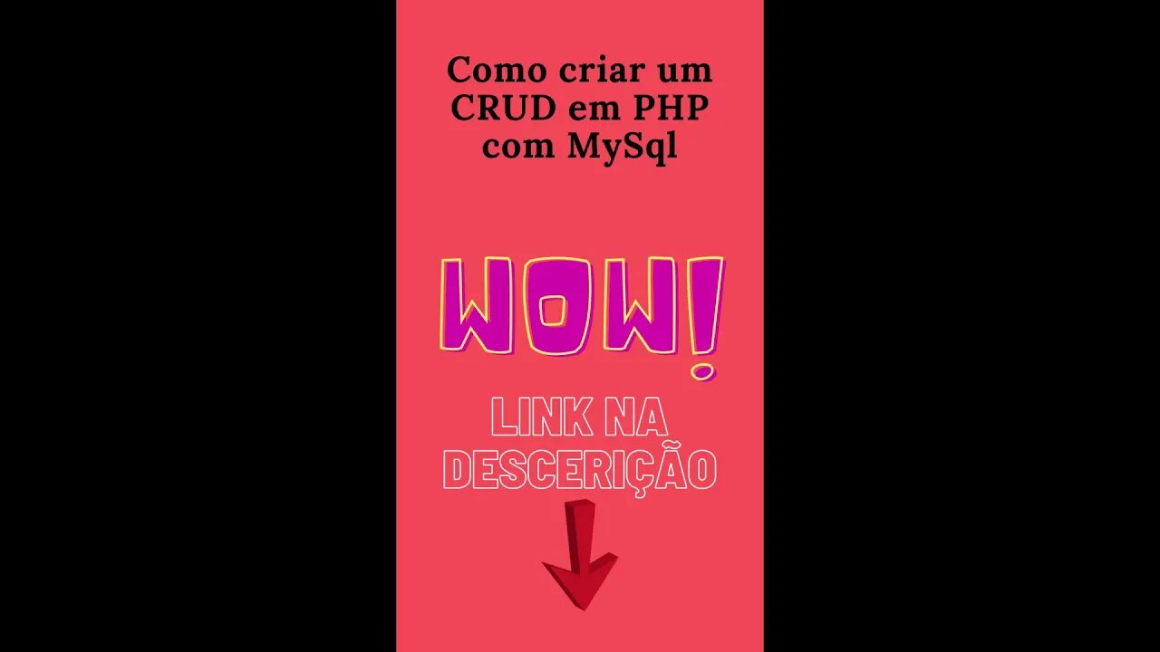 Como fazer um crud com php e mysql #Shorts