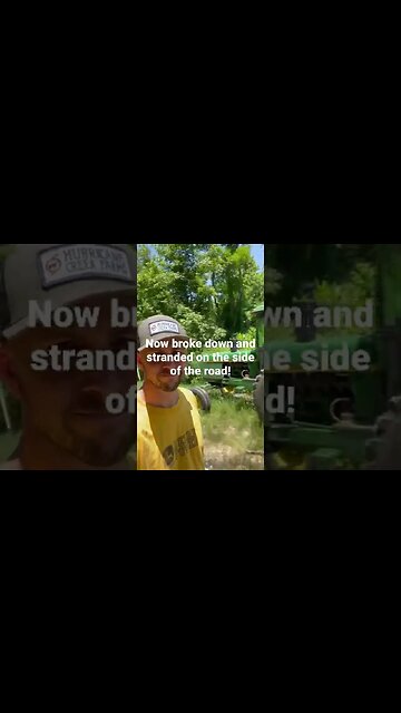 Stranded on the roadside by our “new” John Deere! #farm #farm #tractor #johndeere #stranded