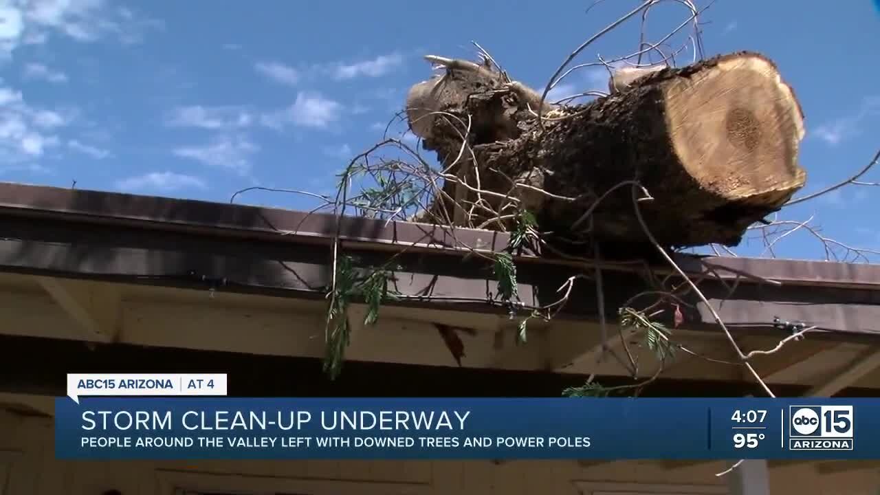 People across the Valley dealing with damage from Sunday's storms