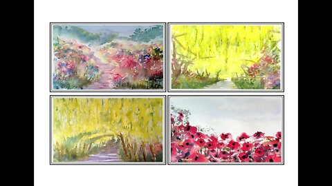 How to paint this country garden in watercolor, David J Walker in the new Udemy course lessons.